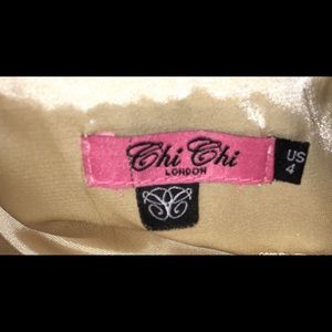 Chi Chi London Champagne Gilded Lace Dress