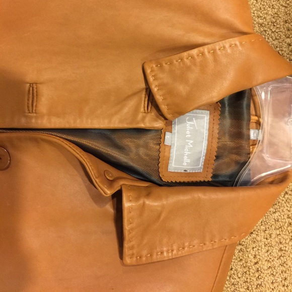Calf skin leather jacket stitch detail