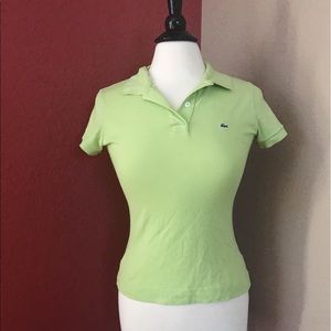 Lacoste Green Ribbed Polo / Size 40