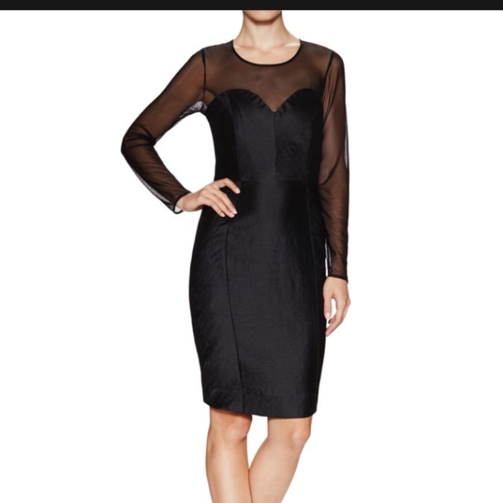NWT black dress w sheet sleeves and zipper back