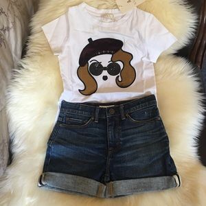 Gucci top and Burberry shorts kids outfit