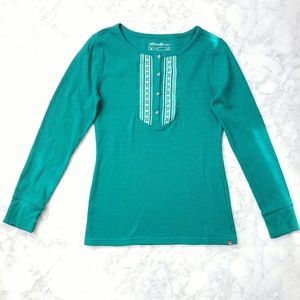 Eddie Bauer L/S Embroidered Henley