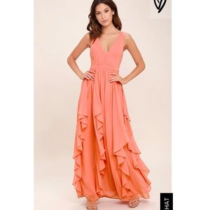 Coral maxi dress from Lulu's