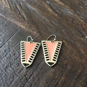 Edgy gold and orange earrings