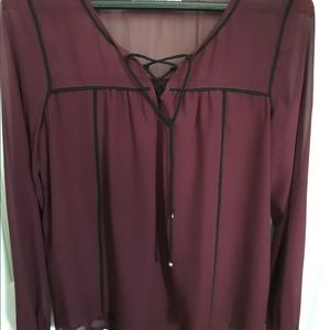 Burgundy Abercrombie and Fitch blouse.