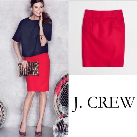 J. Crew Dresses & Skirts - J. Crew Red Pencil Skirt