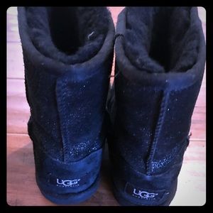 Black sparkly UGG short boots