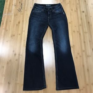 Silver Suki Surplus Dark Navy Blue Jeans sz 28x34