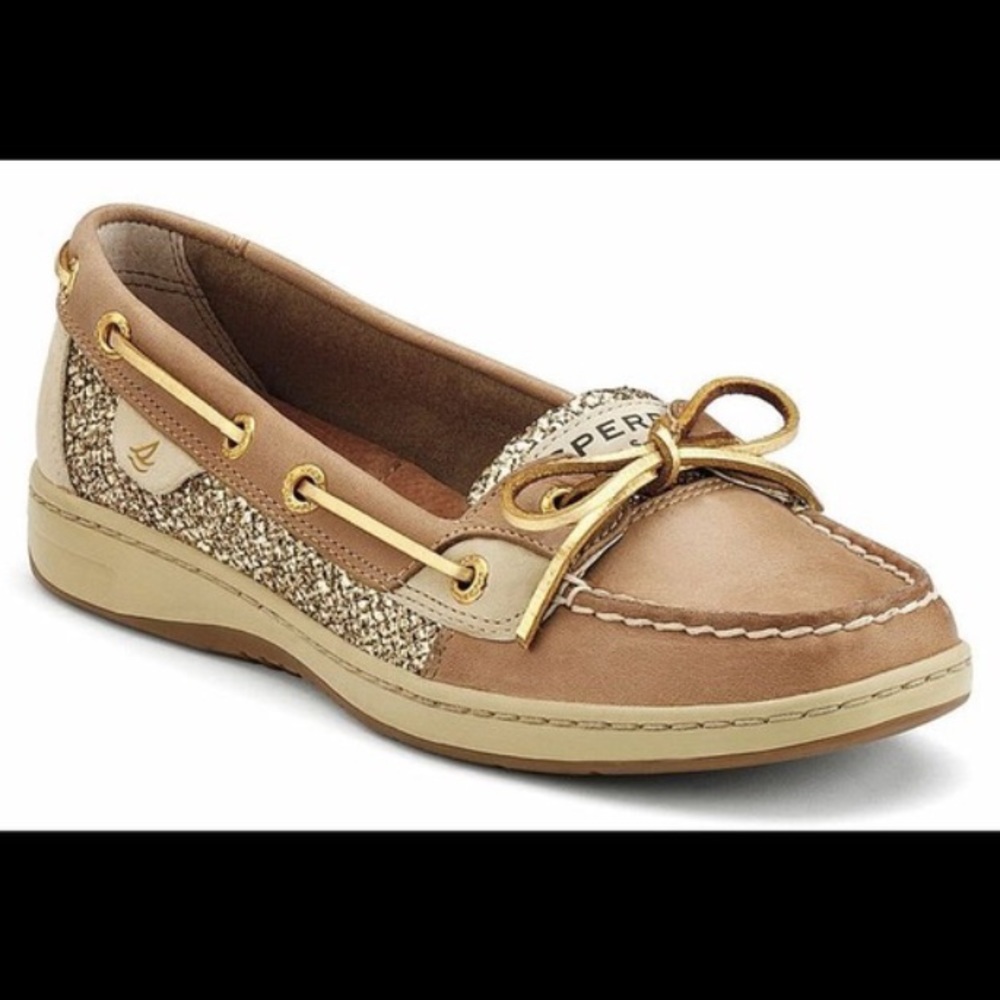 gold glitter sperrys