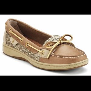 gold glitter sperrys