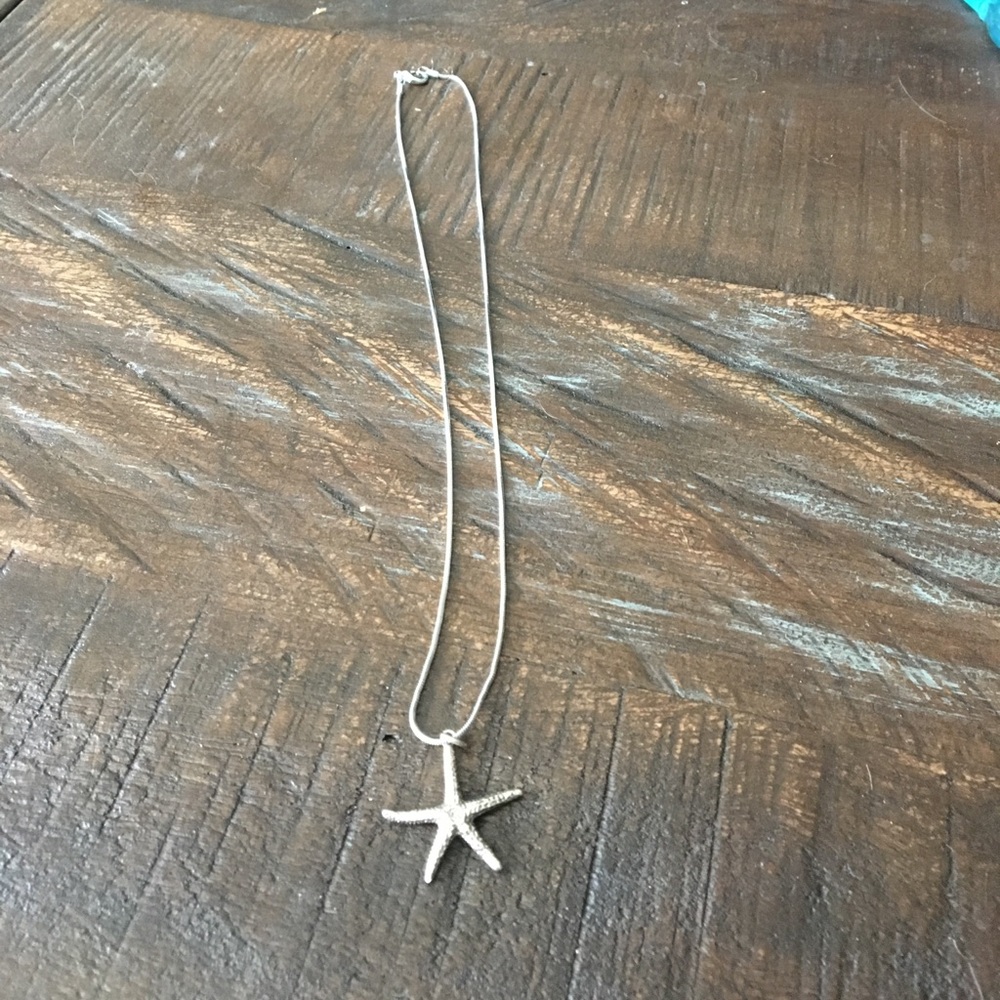 Silver Starfish Pendant and necklace