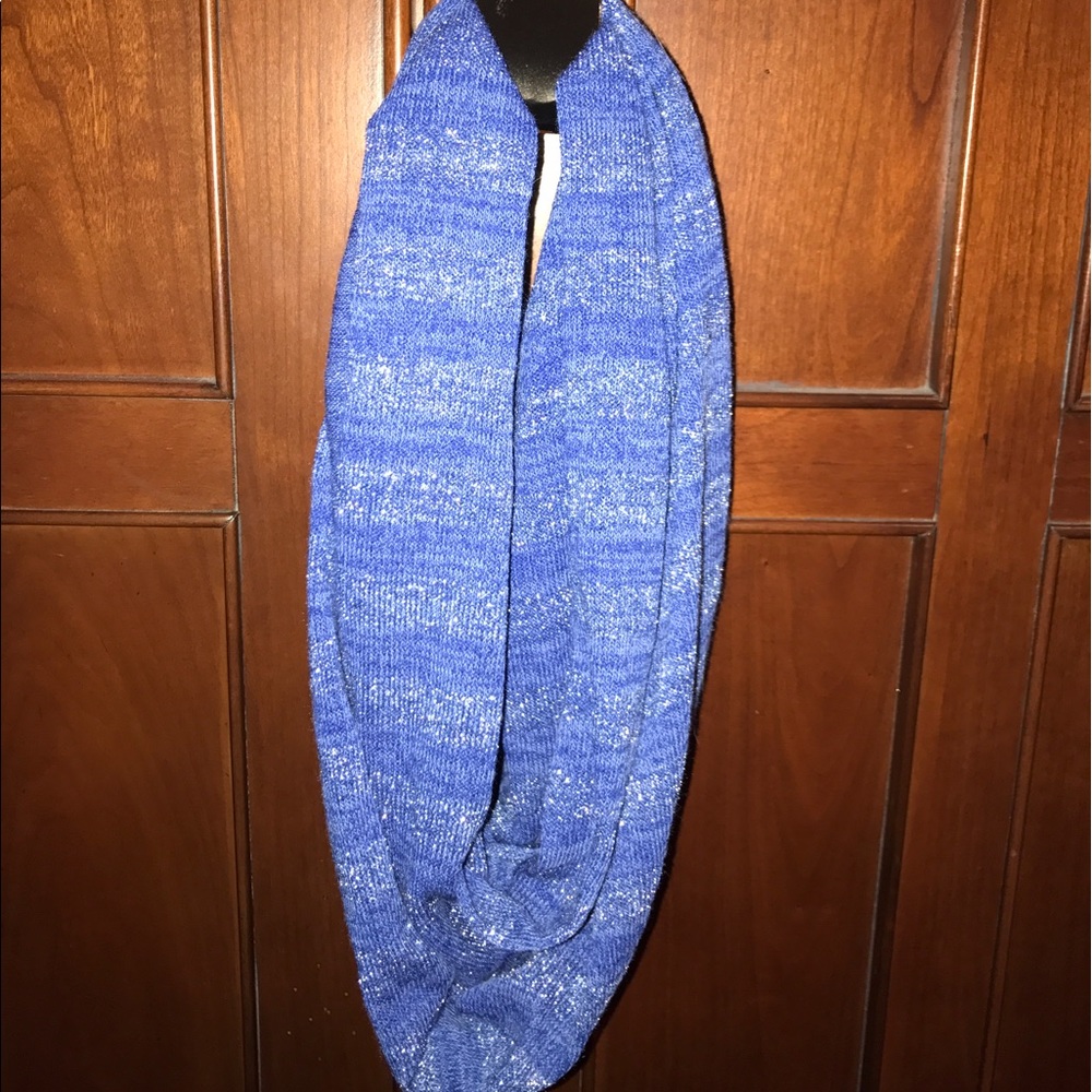 Blue and silver infinity scarf