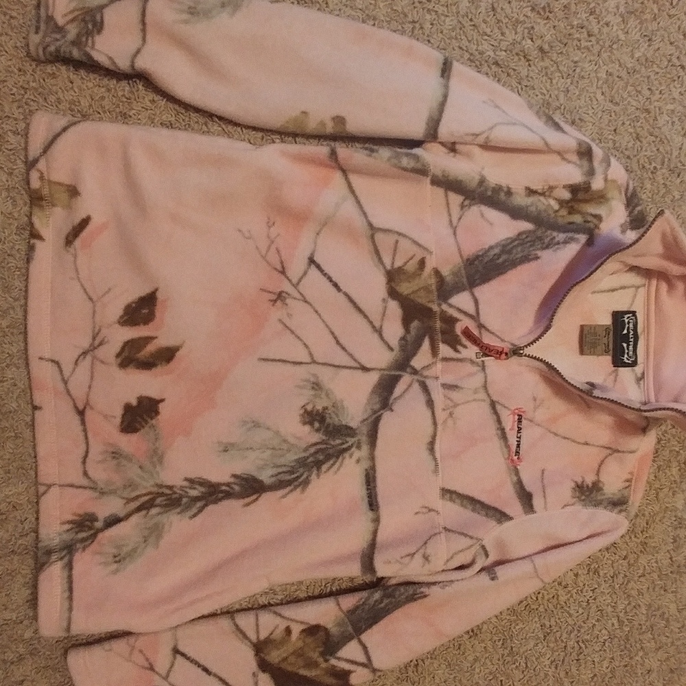 Realtree camo pink quarter zip fleece