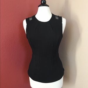 Sans Souci Black Mesh Zip-Up Top