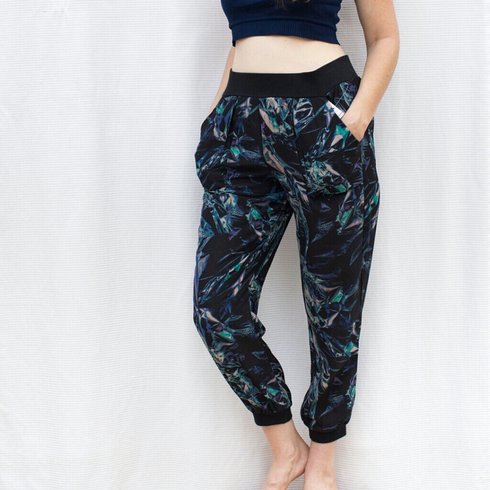 Silence & Noise Silky Floral Print Pants / Joggers