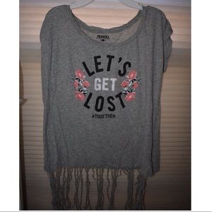 Grey Top with Fringe