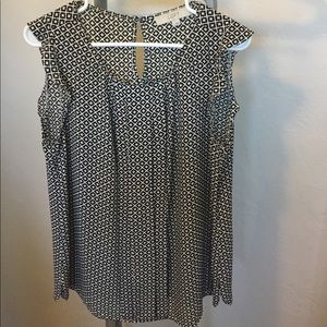 Loft black and white print tank top!