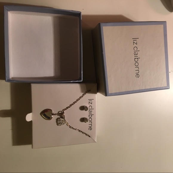 Sterling Silver Mom Necklace & Earrings - Picture 2 of 3