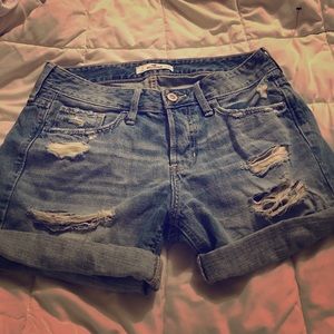 Hollister ripped denim shorts