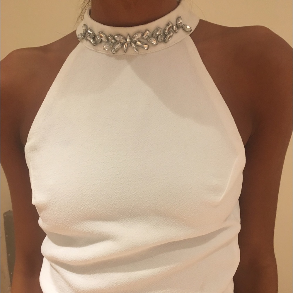 J.O.A rhinestone halter top