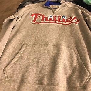 Phillies sweatshirt.