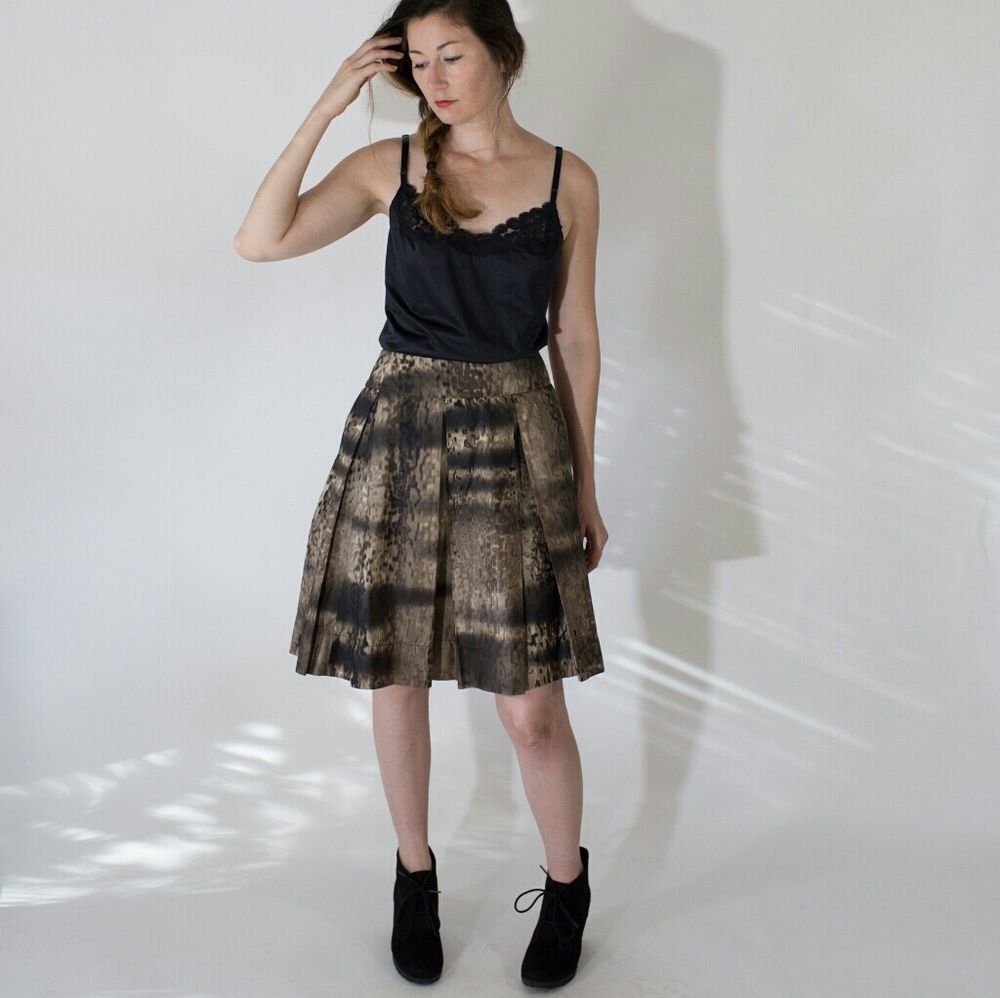 Vintage Prada Pleated "Smoky Tie-Dye" Print Skirt