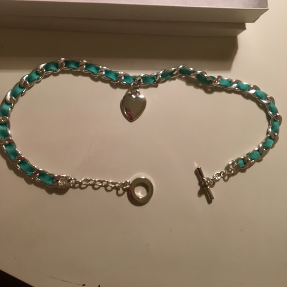 Macy's Sterling Silver Teal Chain Necklace - Picture 1 of 3