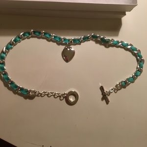 Macy's Sterling Silver Teal Chain Necklace