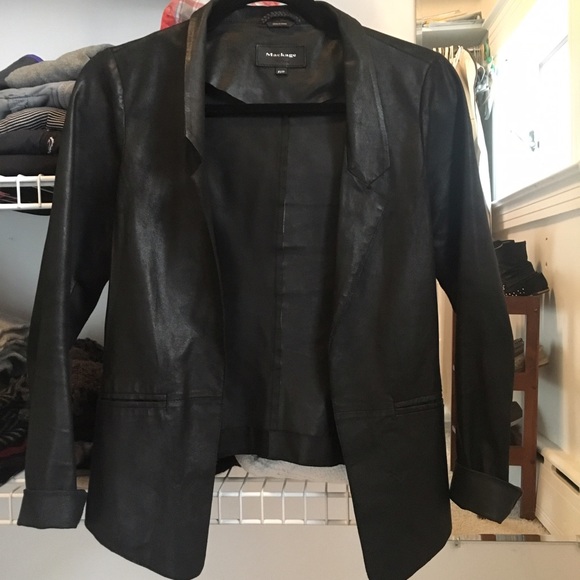 Mackage leather blazer clearance