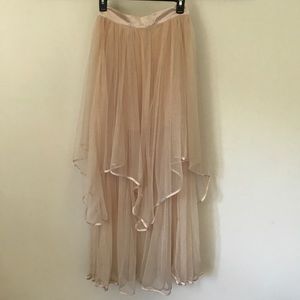 Free people mesh light pink maxi skirt mesh