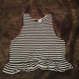 Black and White size xsmall crop top.