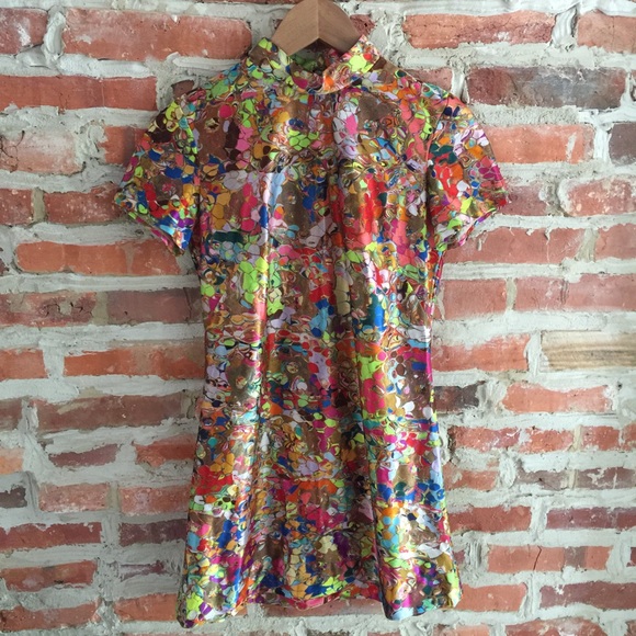 Vintage Dresses & Skirts - Vintage 1960s Psychedelic Go-Go Dancer Dress