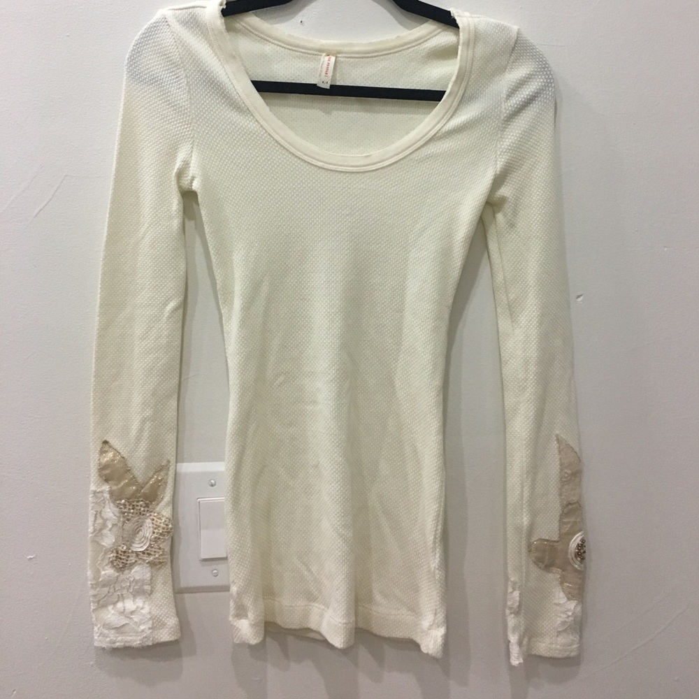 Free People waffle shirt