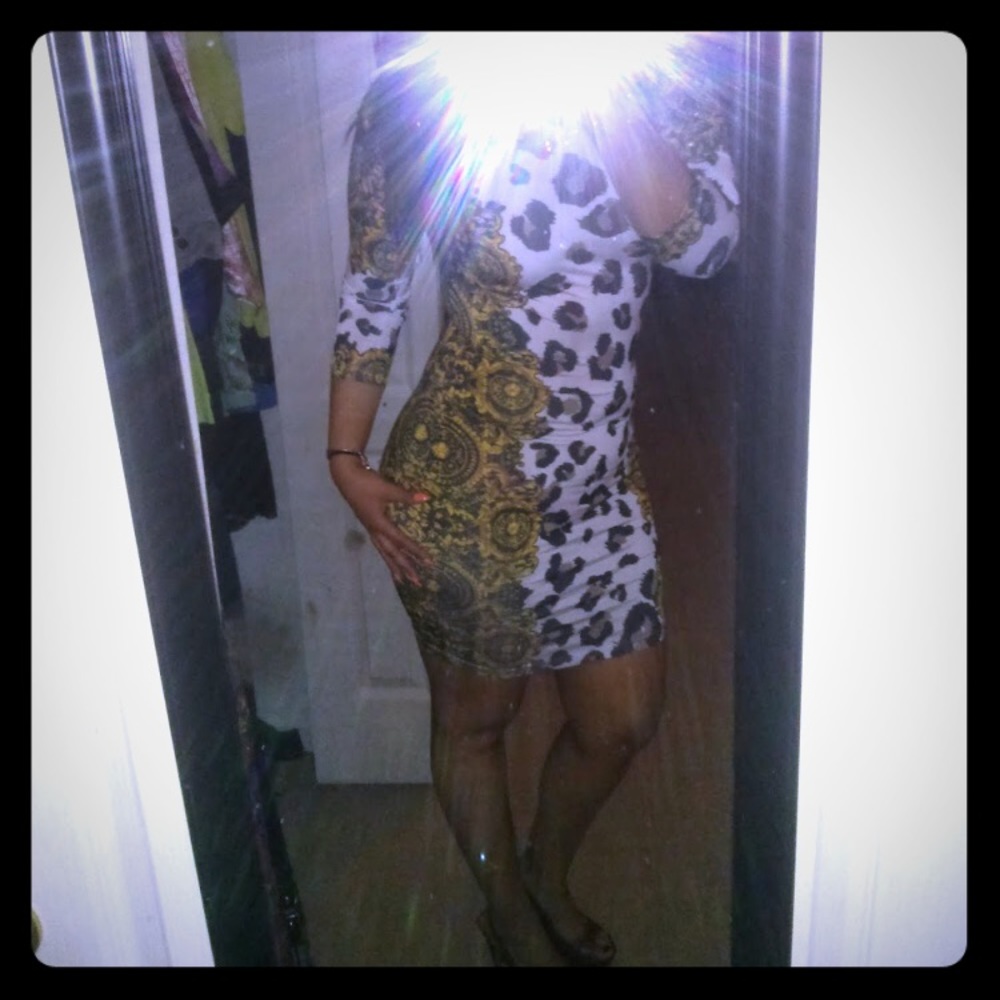 Leopard gold and black dress