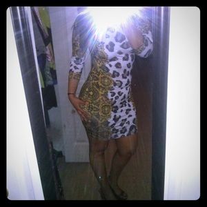 Leopard gold and black dress