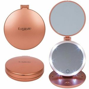 LED Lighted Compact Mirror Rose Gold