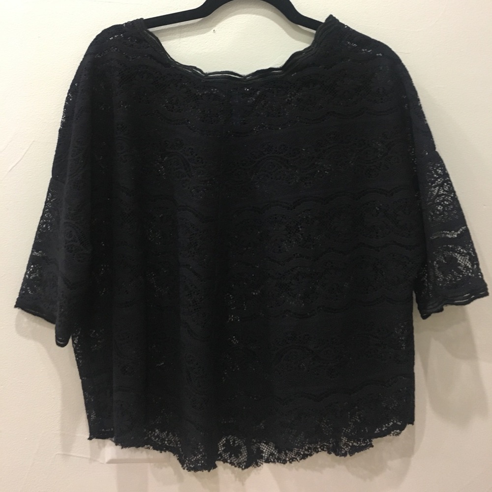 Black lace Free People top