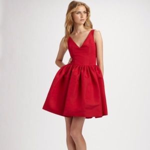 Red silk formal dress