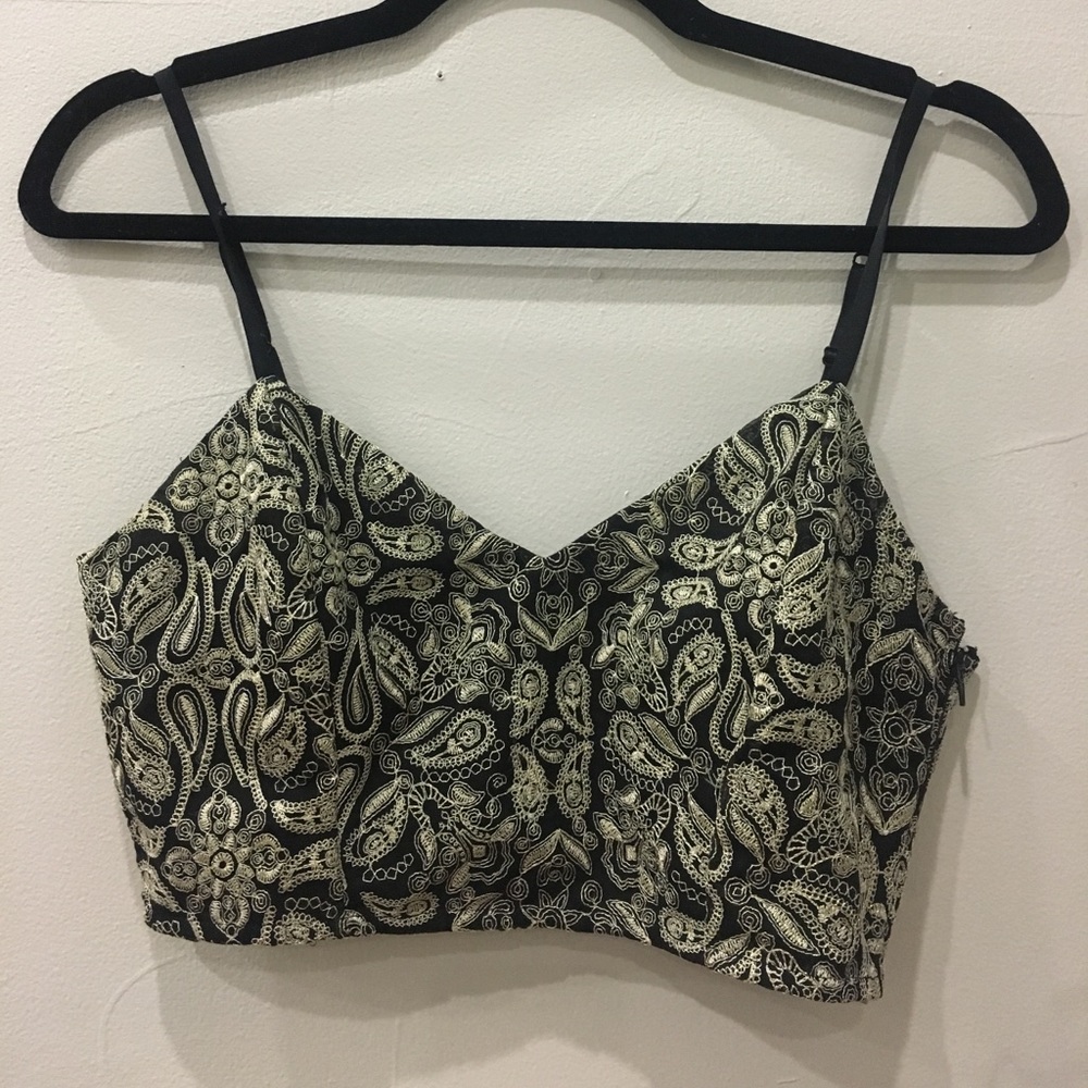 Black and gold crop top