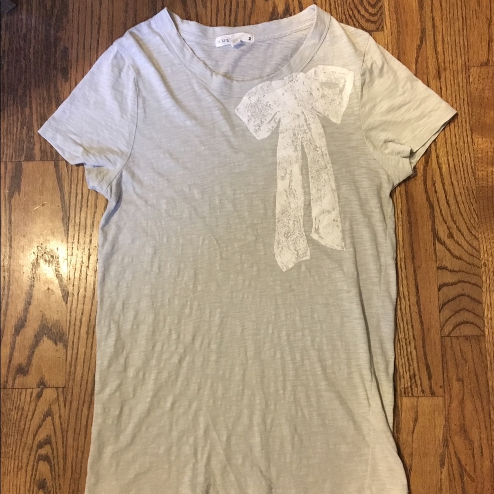 J. Crew Cotton Tee w printed bow
