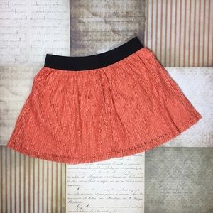 Candies Lace skirt Orange large Floral Pleated