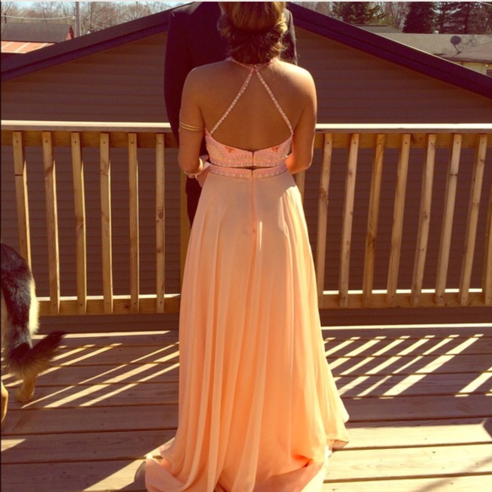 2 piece prom dress