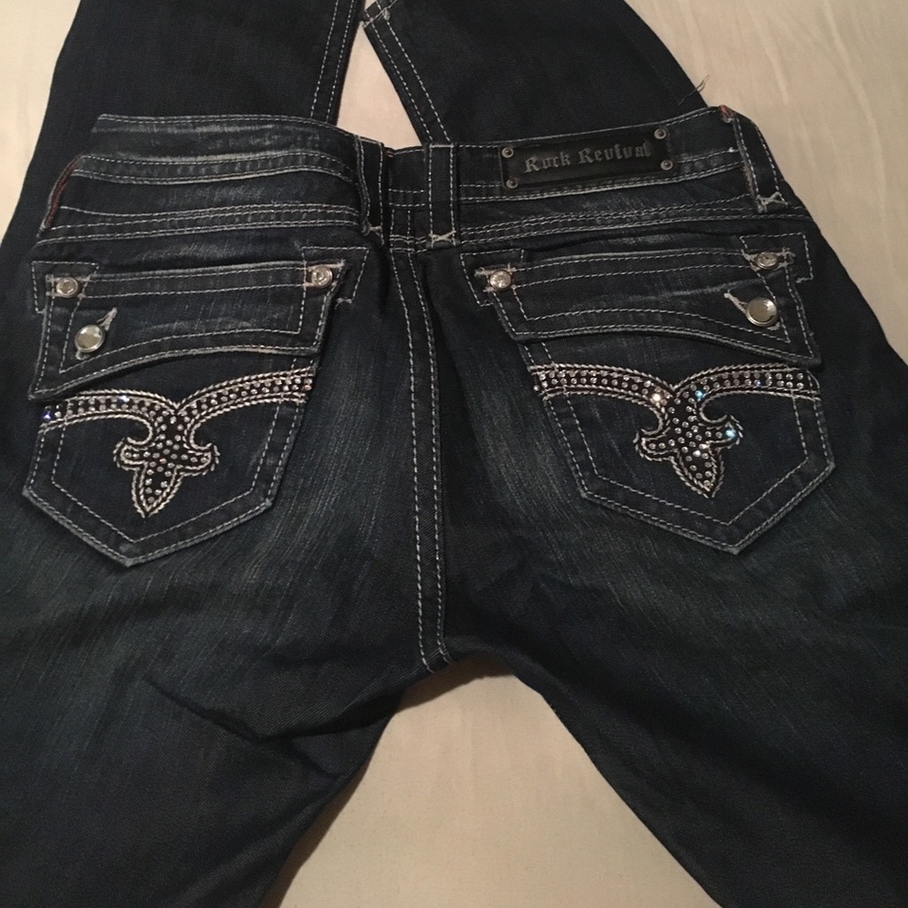 Dark wash Rock Revival skinny jeans