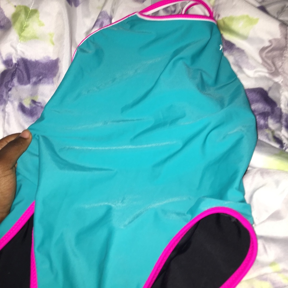 Green, Black, and Pink TYR® Bathing Suit