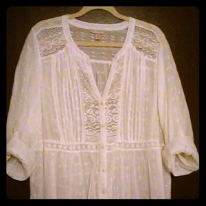 Button Down Baby Doll Blouse