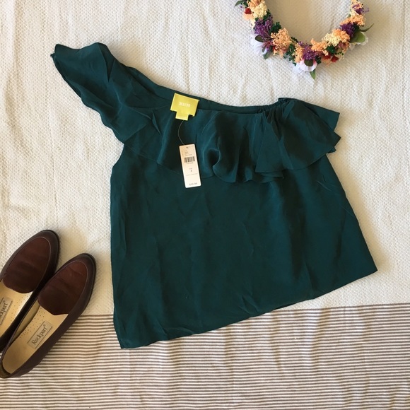 NWT Maeve Silk One-Shoulder Blouse - Picture 1 of 5