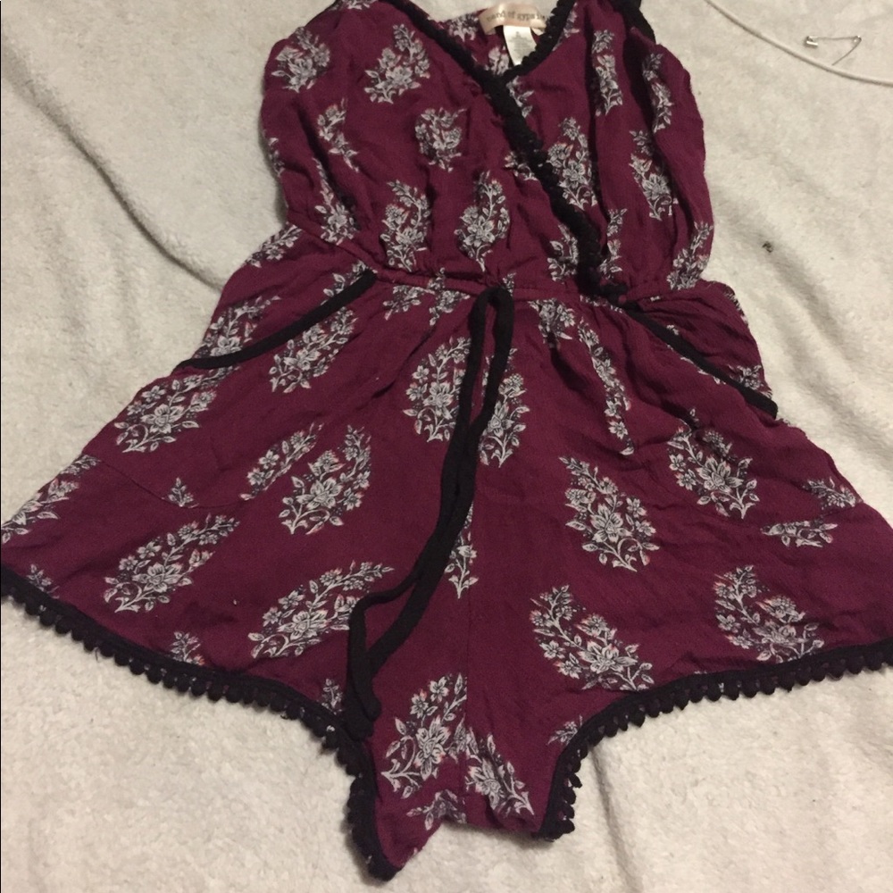 band of gypsies burgundy romper