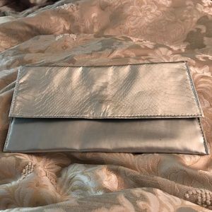Saks Fifth Avenue Silver clutch evening purse