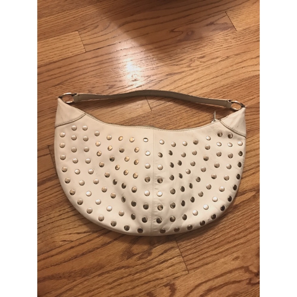 BCBG Girls White Leather Studded Purse