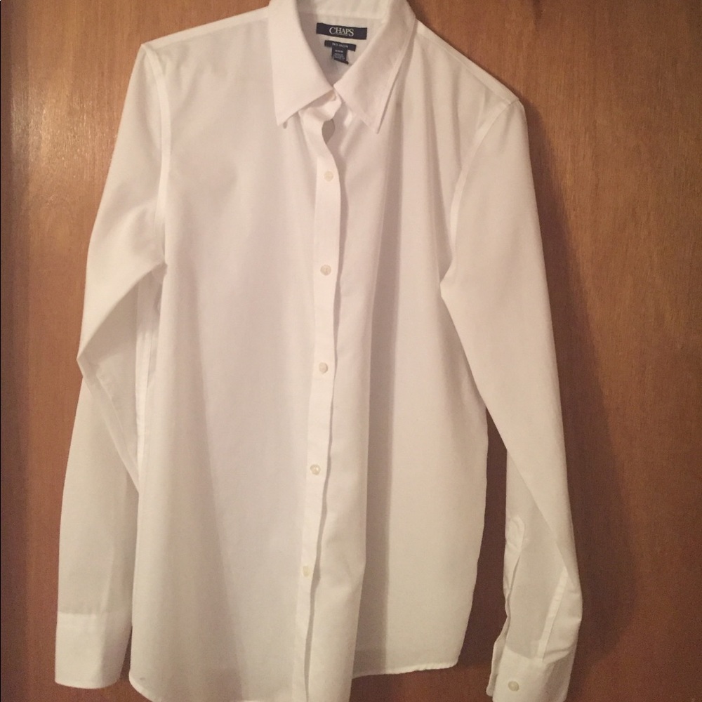 Chaps women's button down White blouse